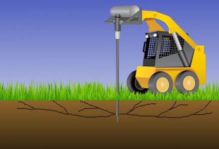 The EarthBuster uses compressed air to break up clogged/compacted soil, restoring the natural flow of liquids.